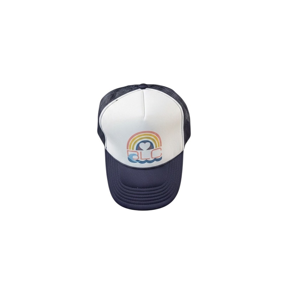 Otto Trucker Hat Womens OSFM Navy Blue Excellent Rainbow Heart BLC Mesh Snapback